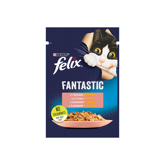 felix FANTASTIC Hrana pentru Pisici cu Somon in Aspic 85 g
