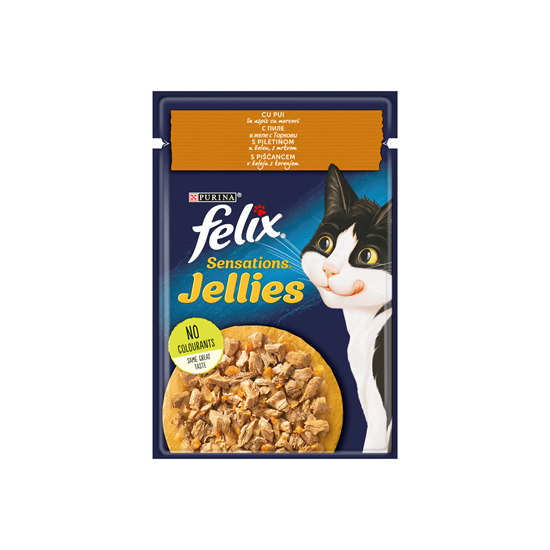 felix SENSATIONS Hrana pentru Pisici cu Pui & Morcov in Aspic 85 g