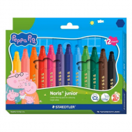 Creioane cerate Staedtler Noris junior 224 Peppa Pig, cu forma hexagonala, cu spatula, multicolor 12buc