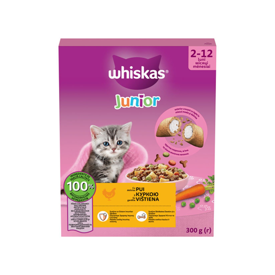 Whiskas Junior Hrană Uscată pentru Pisoi cu Pui, 300 g