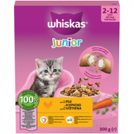 Whiskas Junior Hrană Uscată pentru Pisoi cu Pui, 300 g