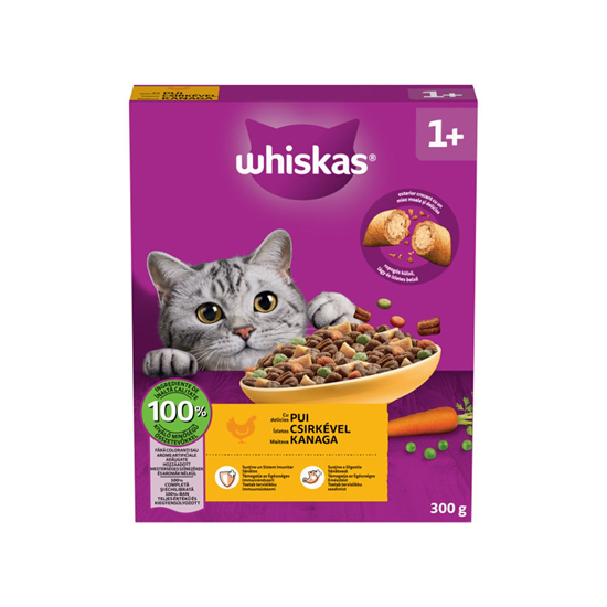 Whiskas Adult Hrană Uscată pentru Pisici cu Pui&Ficat, 300 g