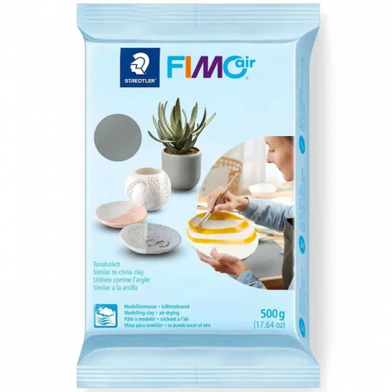Lut de modelaj cu uscare la aer FIMOair 500g Gri
