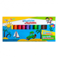 Plastilina standard, 12 culori/cutie, GIMBOO - 12 culori asortate