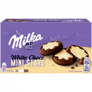 Milka Biscuiți cu ciocolată albă, mini stele, Milka, 150 g