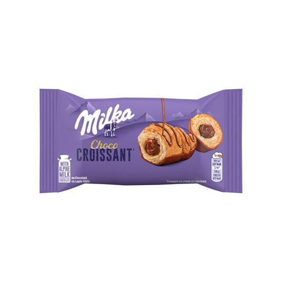Croissant cu crema cu ciocolata Milka, 14x50 g