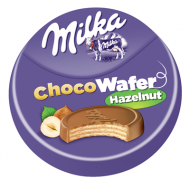 Napolitana Milka Choco Wafer Nut cu alune de padure, cutie 30 buc x 30gr