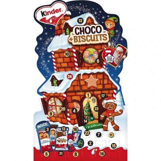 Calendar de Advent cu ciocolată și biscuiți, 48 piese, 218 g