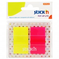 Film index autoadeziv 45 x 25mm, 2 x 20 file, dispenser, Stick"n Pop-up Lite - 2 culori neon