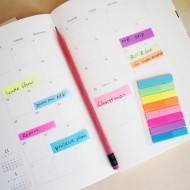 Stick index plastic transparent color 45 x 8 mm, 8 x 20 file/set, Stick"n - 8 culori neon
