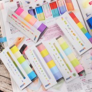Stick index hartie color 45 x 15 mm, 6 x 30 file/set, Stick"n - 6 culori alb/neon