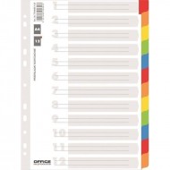 Separatoare A4 din carton OFFICE Products, 12+1 taste laminate color , hartie lucioasa 170gr