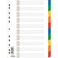 Separatoare plastic color, A4, 120 microni, 10 culori/set, DONAU