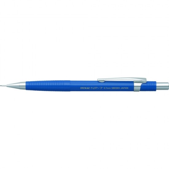 Creion mecanic profesional PENAC NP-7, 0.7mm, con metalic, varf cilindric fix - corp albastru