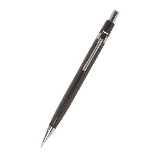Creion mecanic Q-CONNECT, 0.5 mm, negru lucios, accesorii metalice
