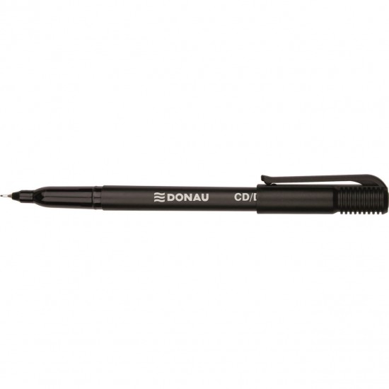 Marker permanent DONAU Needle Point, tip S, pentru cd/dvd, scriere de 0.4 mm, negru