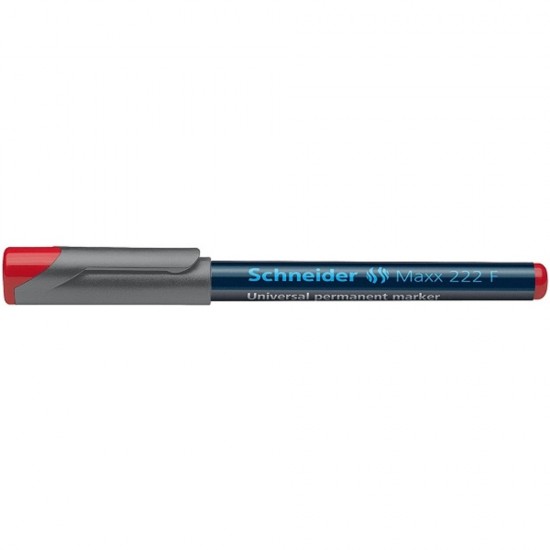 Marker permanent Schneider 222, tip F, scriere de 0.7 mm, rosu
