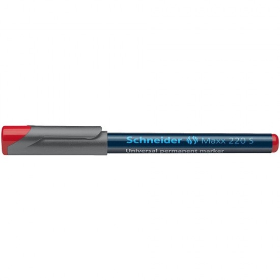Marker permanent Schneider 220, tip S, scriere de 0.4 mm, rosu