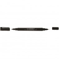 Marker permanent Q-CONNECT cu doua varfuri (0.4 mm / 1.0 mm), negru
