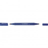 Marker permanent Q-CONNECT cu doua varfuri (0.4 mm / 1.0 mm), albastru