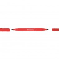 Marker permanent Q-CONNECT cu doua varfuri (0.4 mm / 1.0 mm), rosu