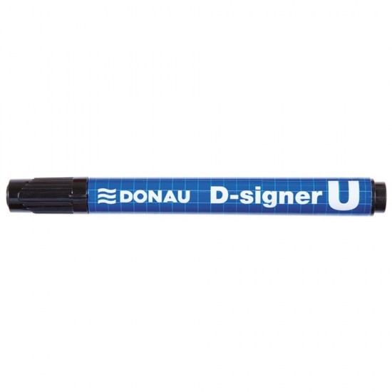 Marker permanent DONAU D-Singer U, varf rotund, scriere de 2 - 4 mm, negru