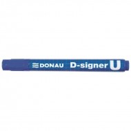 Marker permanent DONAU D-Singer U, varf rotund, scriere de 2 - 4 mm, albastru
